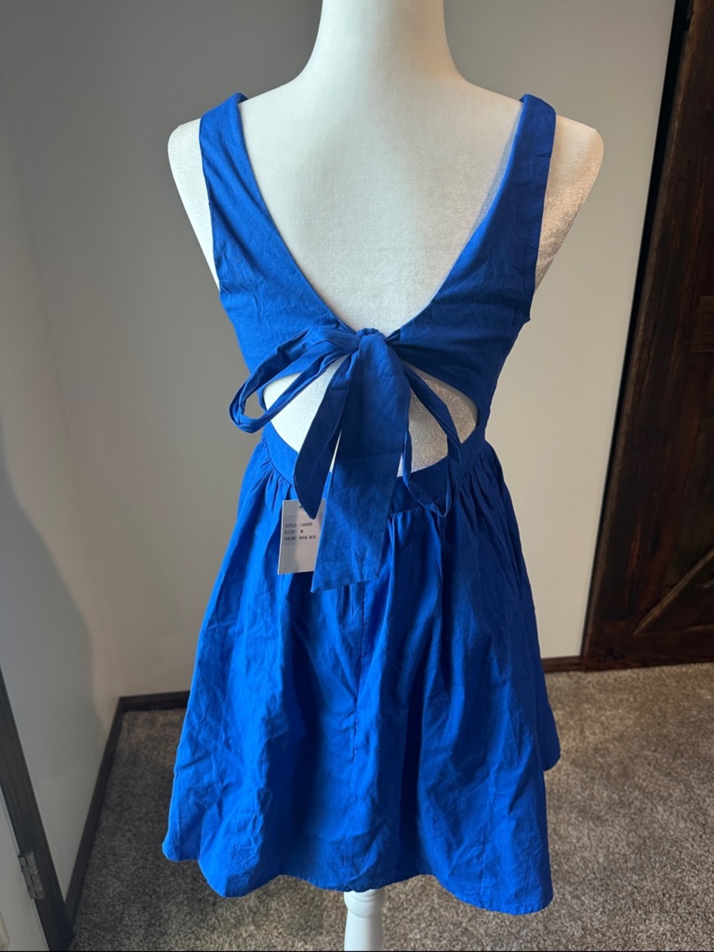 NWT idem ditto Sleeveless Mini Tie Dress in Royal Blue Medium